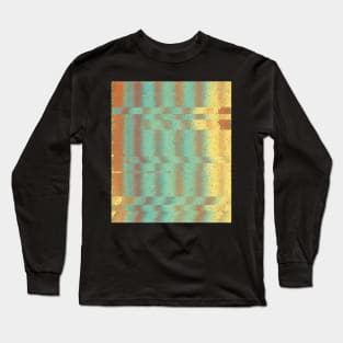 Trippy Glitched Retro Striped Pattern Long Sleeve T-Shirt